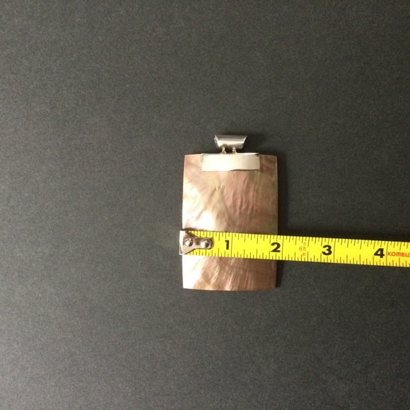 Rectangular Shell and Sterling Silver Pendant - Picture 7 of 8
